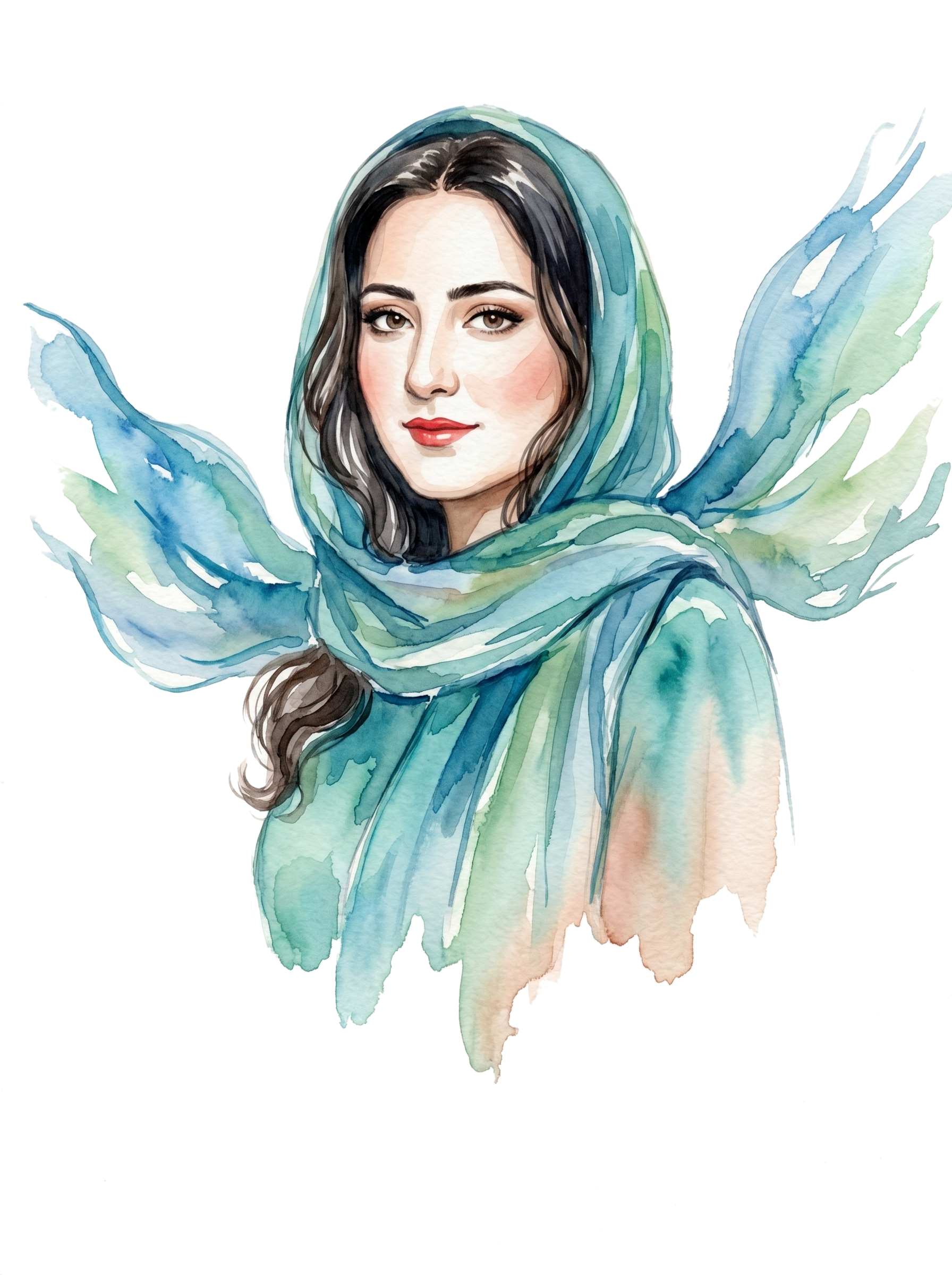 Watercolor portrait of R. Kirán