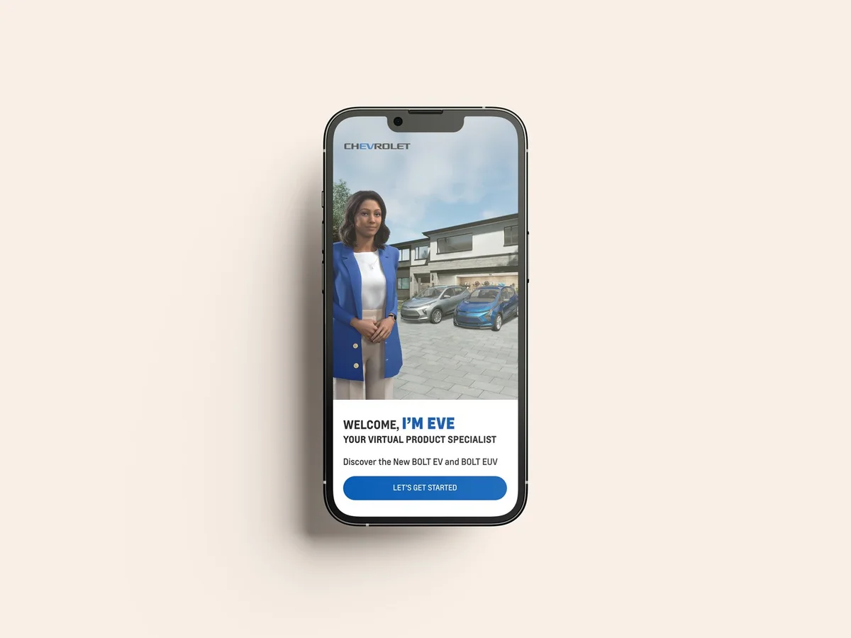 EVE’s welcome screen on a phone